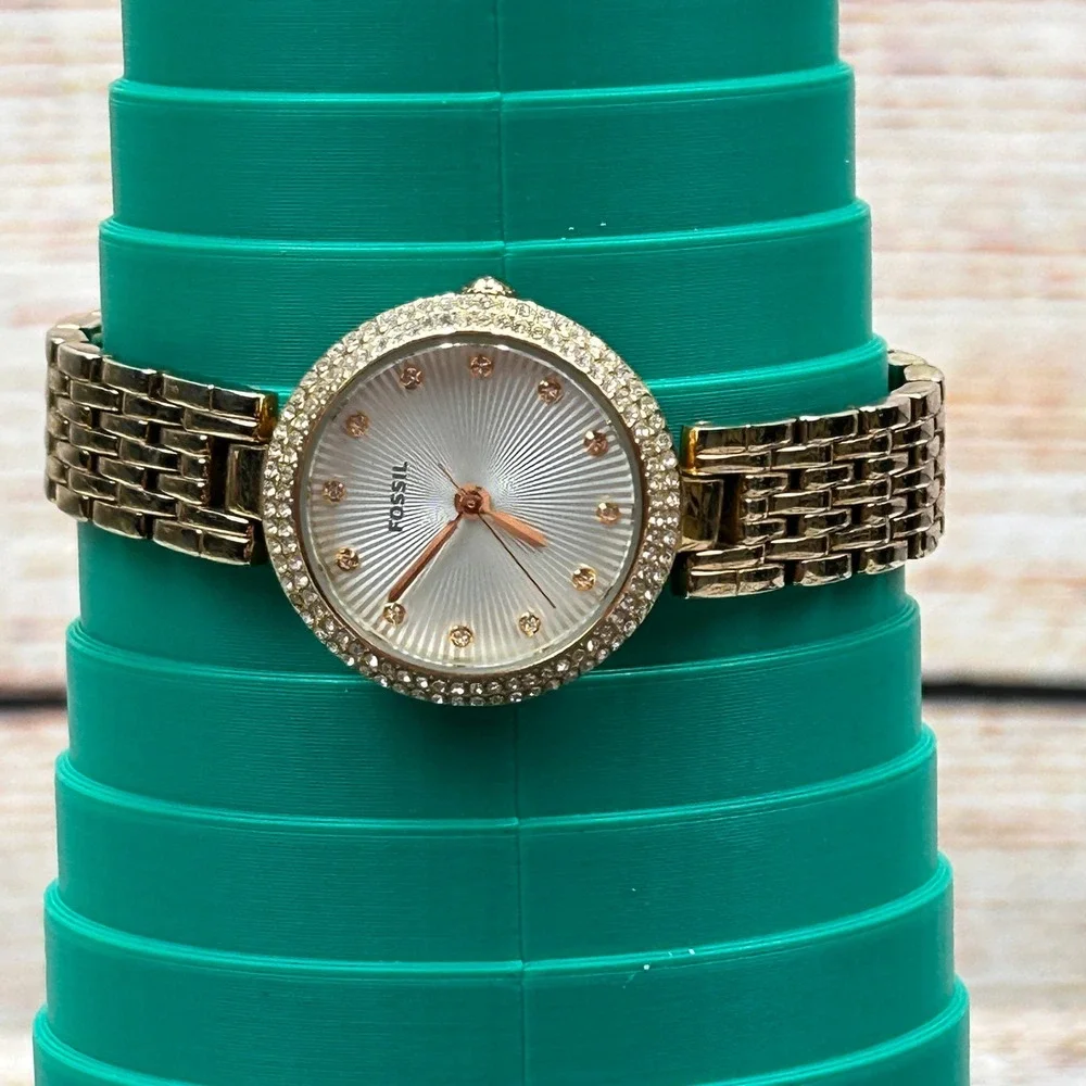 Fossil ES3346 Riley Gold Tone Crystal Bezel Sunray Dial Ladies‎ Watch